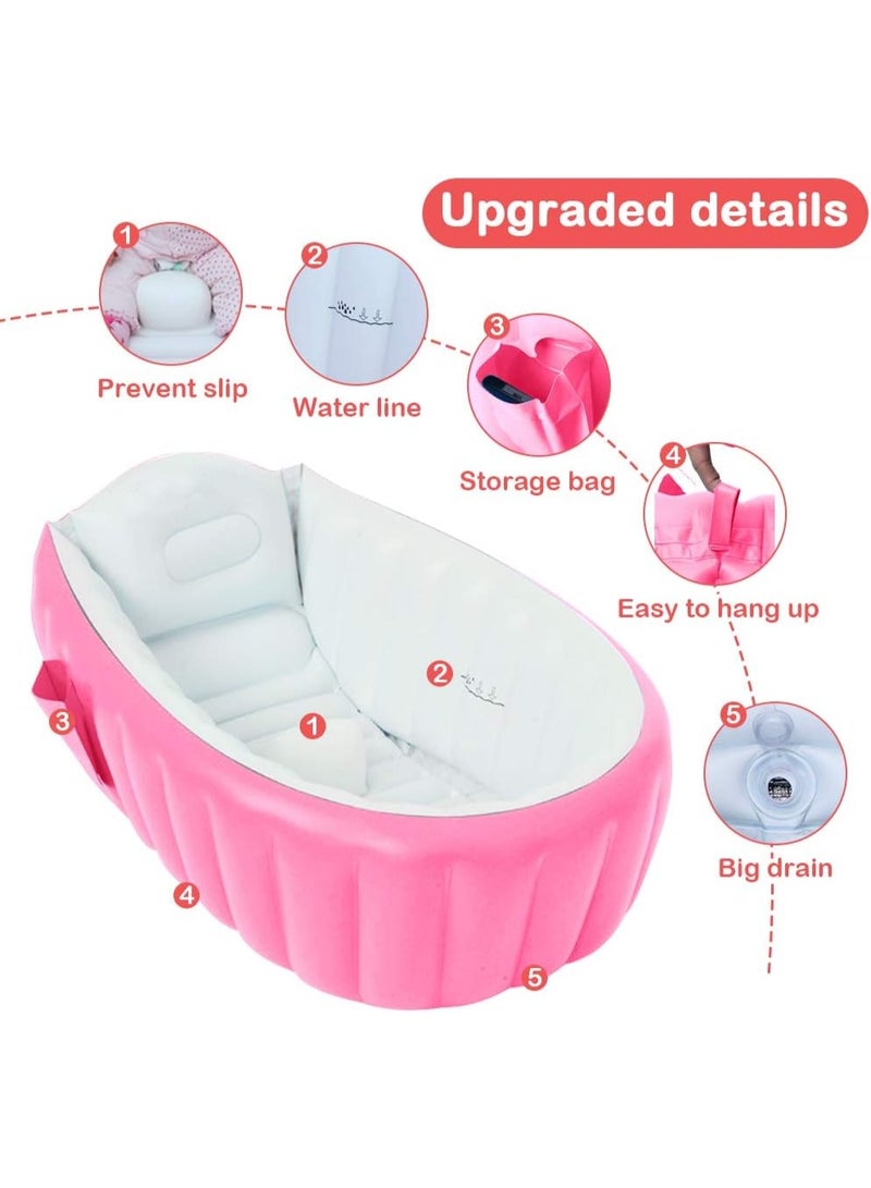MeetuBaby Baby Inflatable Bathtub Anti-Slip Kid Infant Toddler Soft Foldable Shower Pool Travel Air Bath B(for 0-3 Years) - Image 4